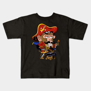 Swinging Buccaneer: Monkey Pirate Design Kids T-Shirt